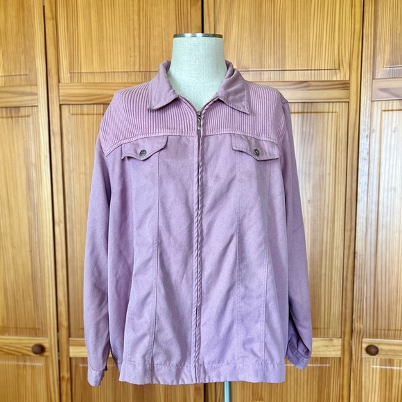 Alfred Dunner 22W Dusty Pink Casual Lightweight Jacket Plus Size - Picture 2 of 6